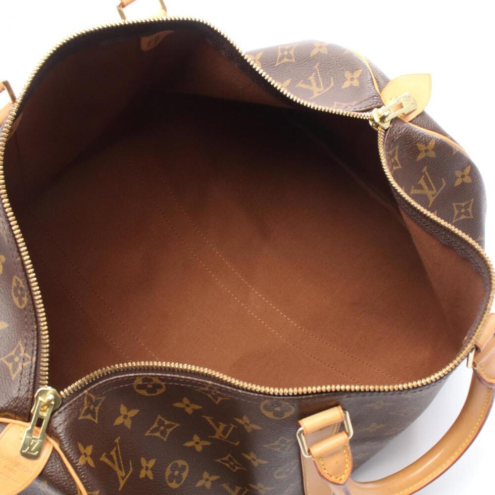 LOUIS VUITTON Authentic Brown Monogram Leather Keepall 45 Boston Bag - Picture 3 of 8